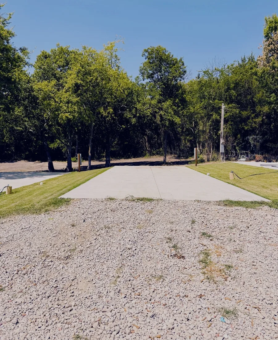 Concrete pad and hookups at the RV park